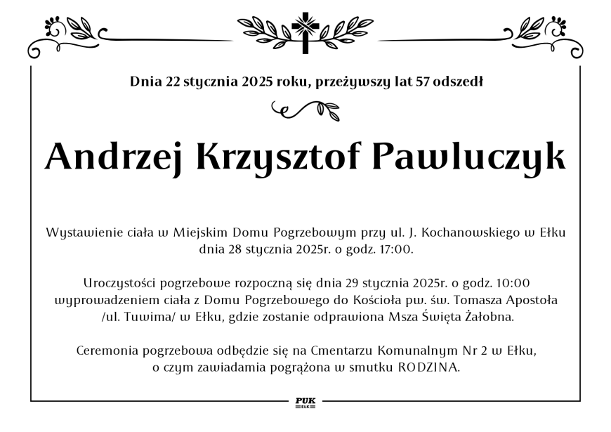 Andrzej Krzysztof Pawluczyk - nekrolog